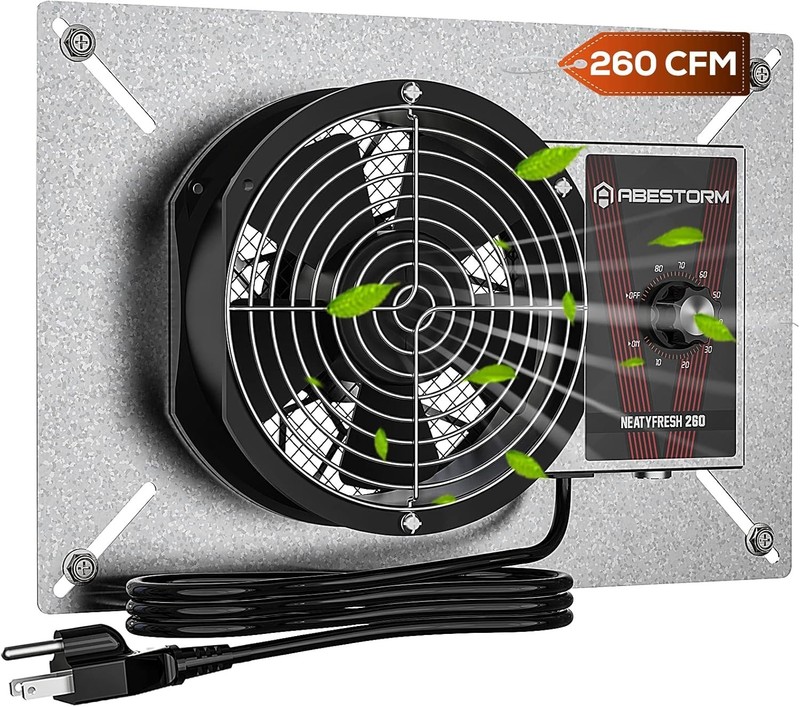 High-Performance Ventilation Fan with Isolation Mesh for Crawls & Garages gallery