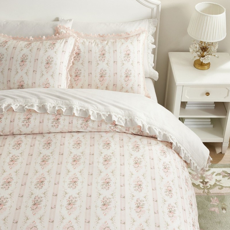 Pottery Barn LoveShackFancy Dreamy Days Duvet Cover - Blush/Ivory gallery
