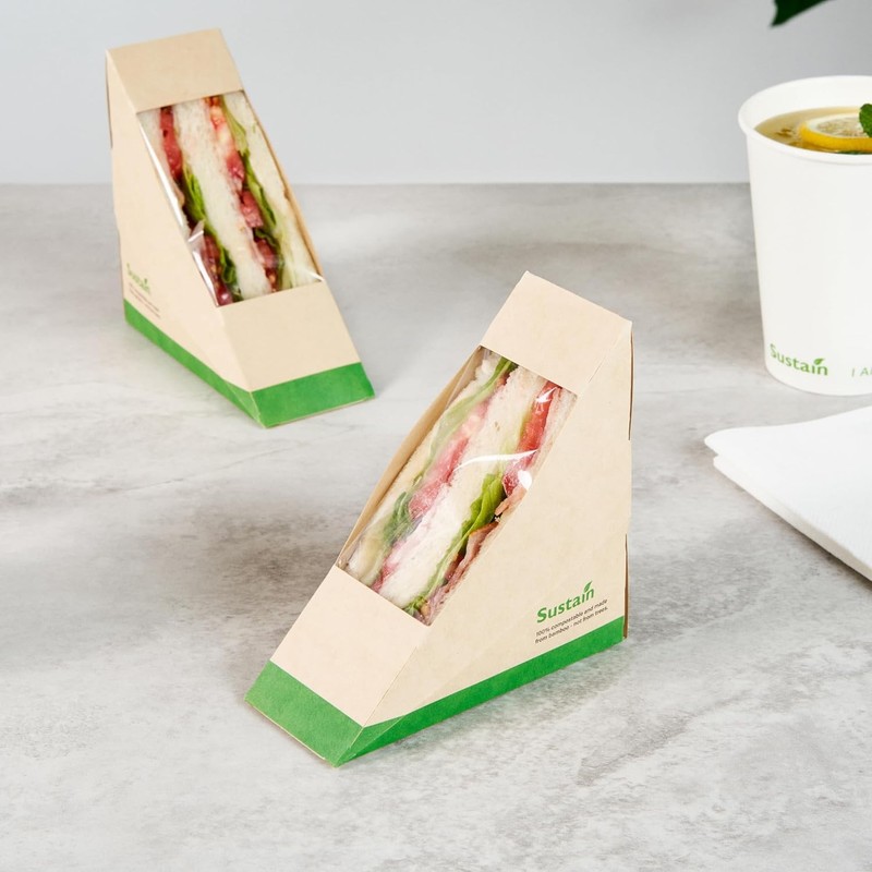 Compostable Takeout Food Containers - Greaseproof Paper Sandwich Boxes gallery