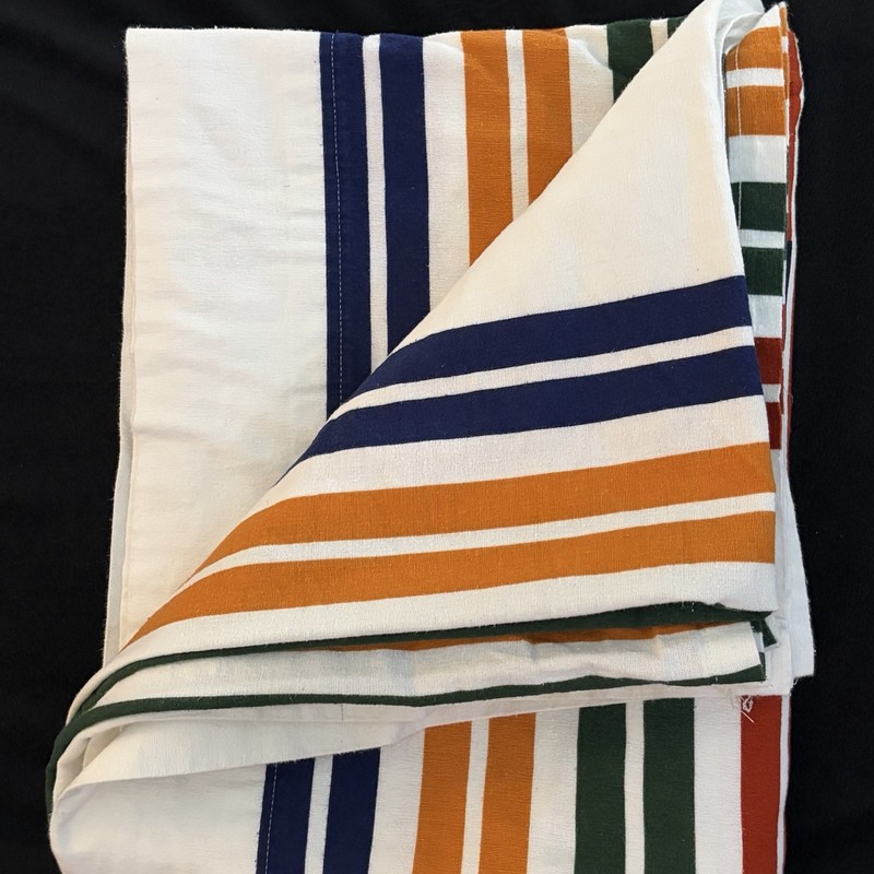 Pendleton Twin Flat Sheet Pine Island Multi Striped Green Red Flannel Cotton gallery