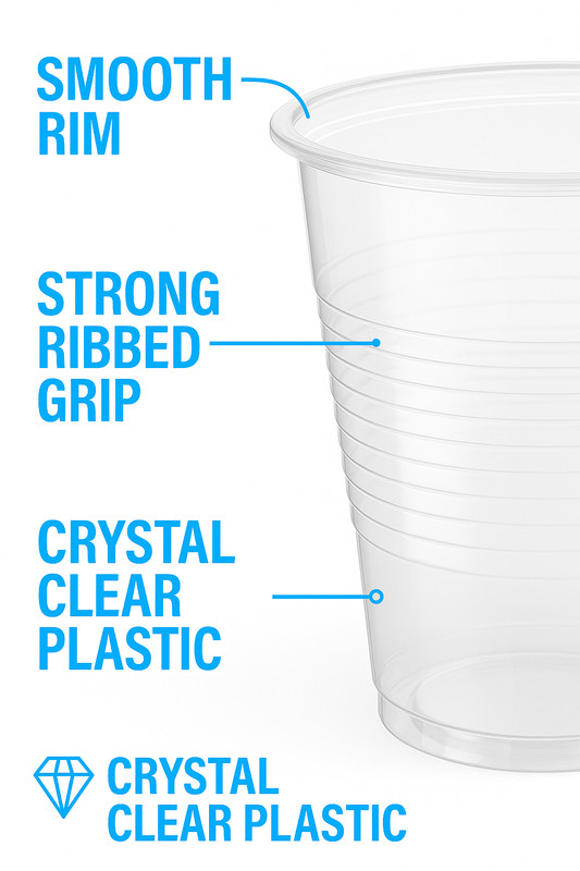 Metro Source 9 oz Clear Plastic Cups 960 Count Bulk | Durable Disposable PP Cups gallery