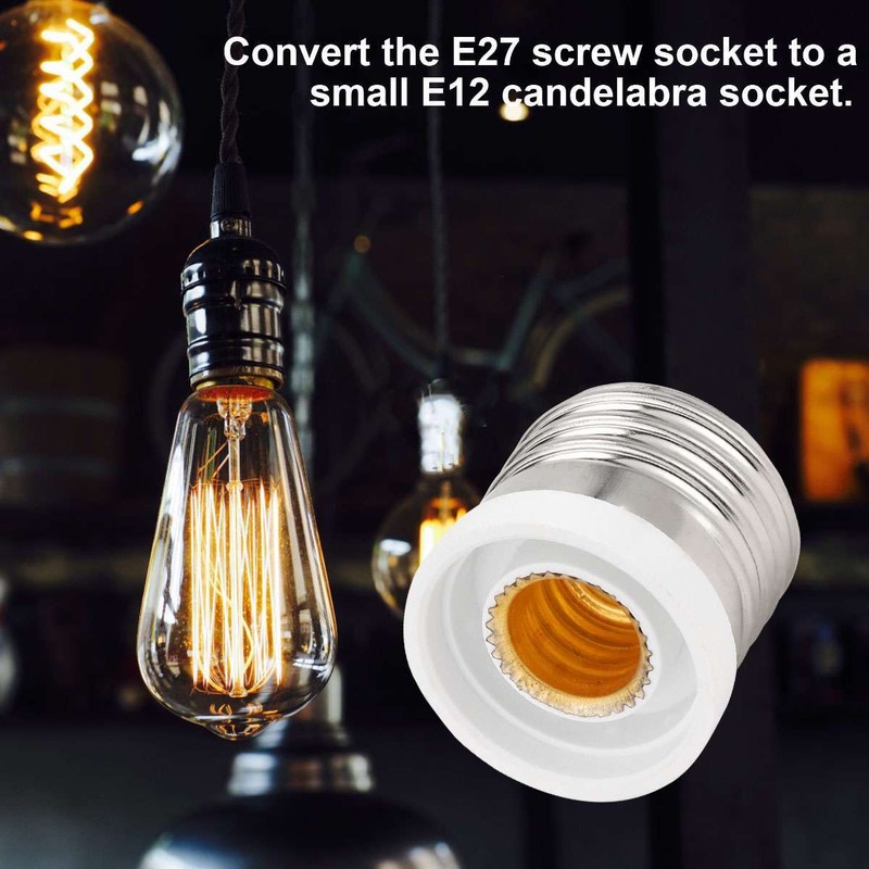 5/10pc Light Bulb Socket Adapter Medium Base E26 to E12 Candelabra Screw Reducer gallery
