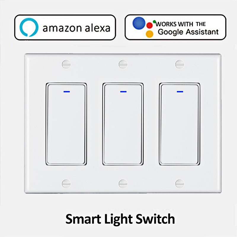 WIFI Smart Switch 2/3 Gang In-Wall Light Remote Switch For Alexa Google IFTTT gallery