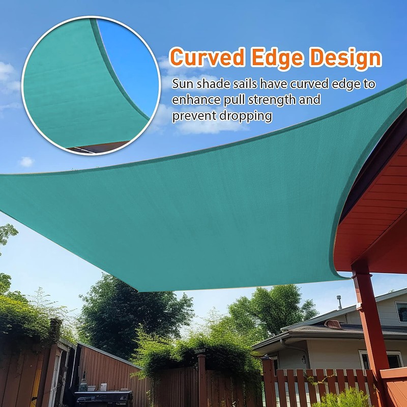 Waterproof Shade Sail Rectangle Sun Canopy Cover for Garden Patio Awning Outdoor gallery