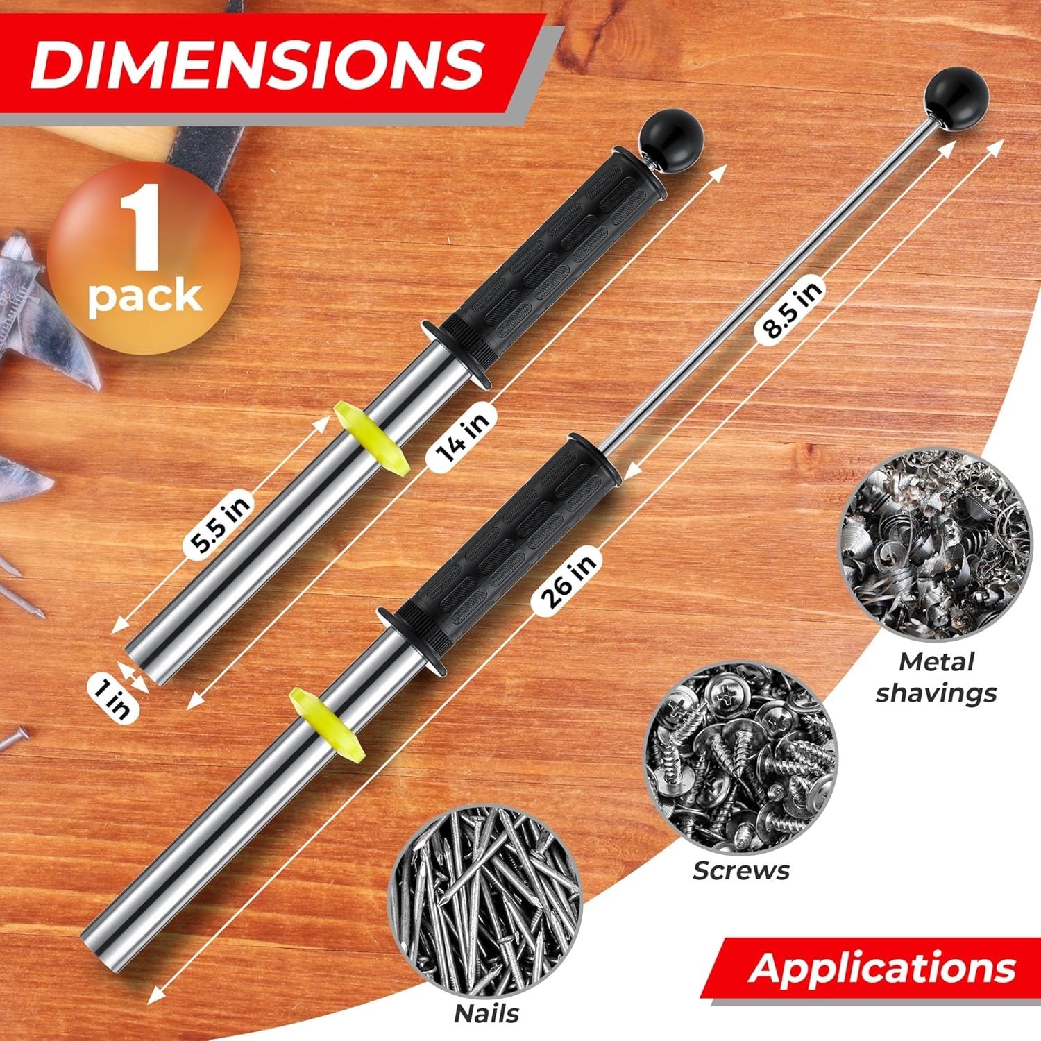 Magnetic Pickup Tool, Magnet Wand with Release Handle, Magnetic Chip Collector gallery
