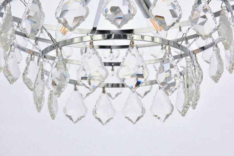 Crystal Chandelier Light Fixture Chrome Foyer Living or Dining Room Table 24" gallery