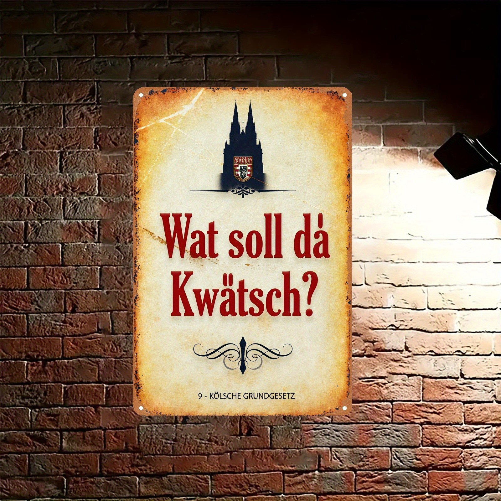 German Metal Cologne Cathedral Sign 2D Wall Art gallery