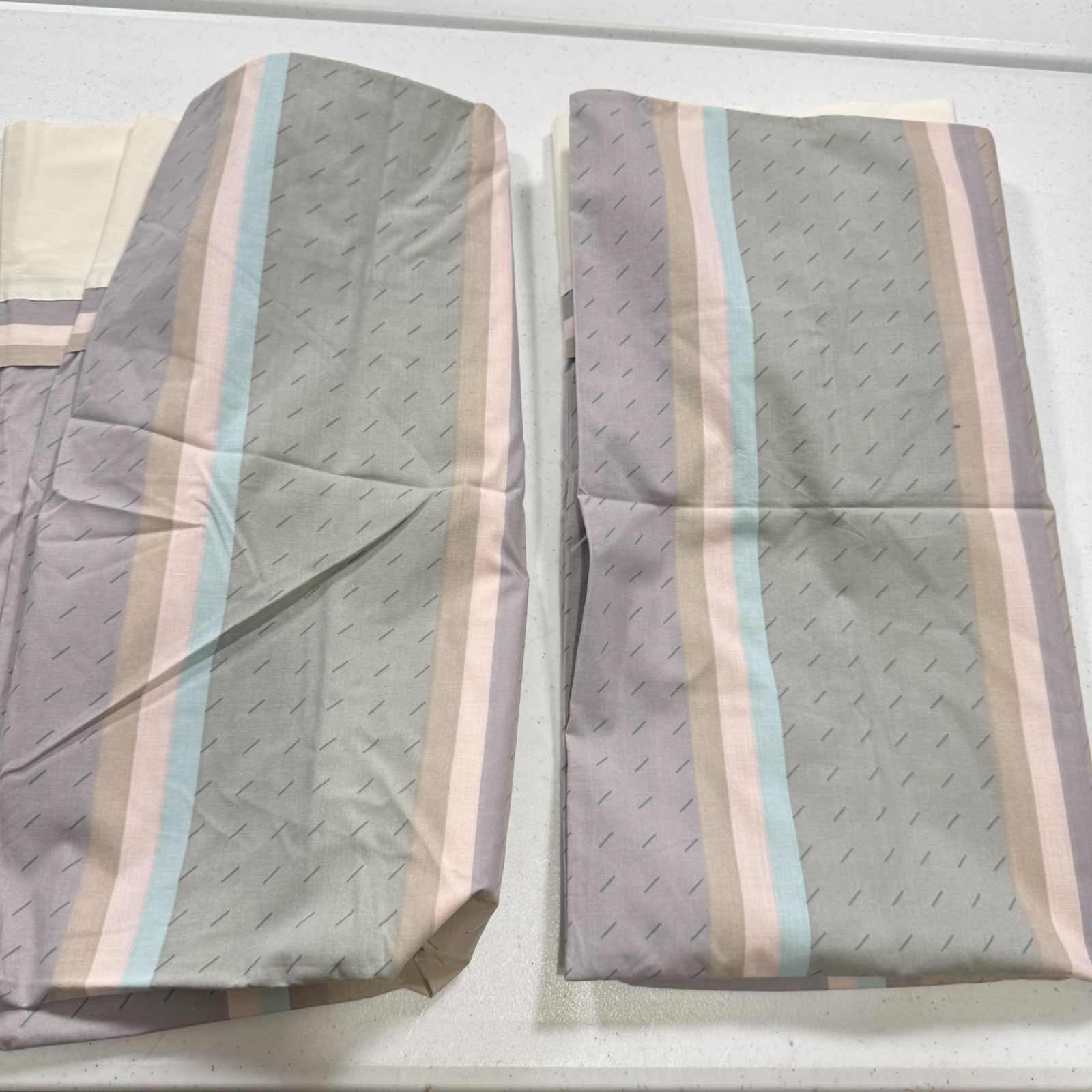 vintage martex pillowcase pair king gray purple stripes blend y2k 90s 80s gallery