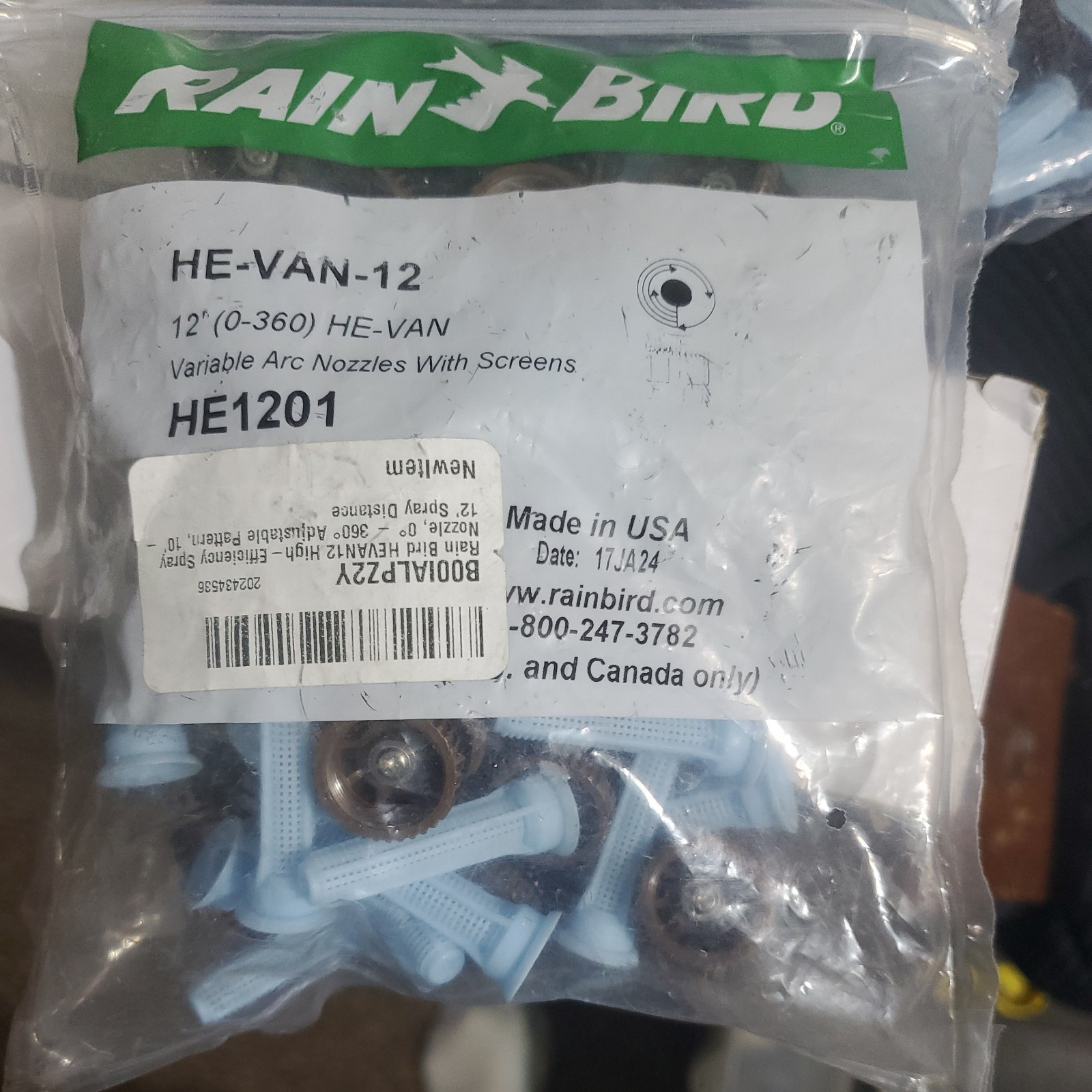 Rain Bird HEVAN12 High Efficiency Variable Arc Nozzle 10 to 12 foot Bag of 25 gallery