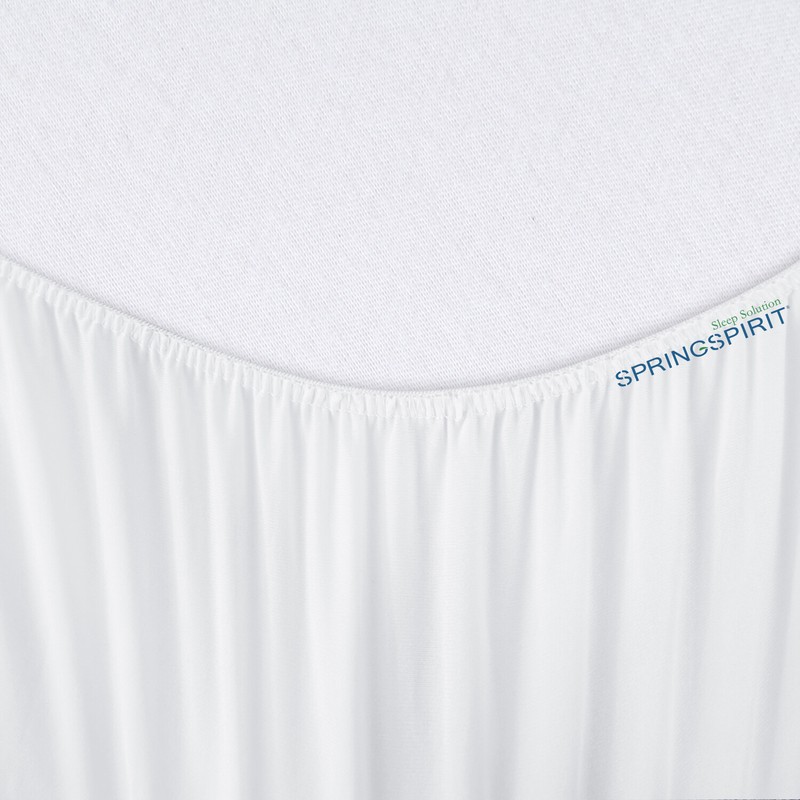 Box Spring Cover with Elastic Woven Fabric White Twin/Full/Queen/King 2 Pack gallery