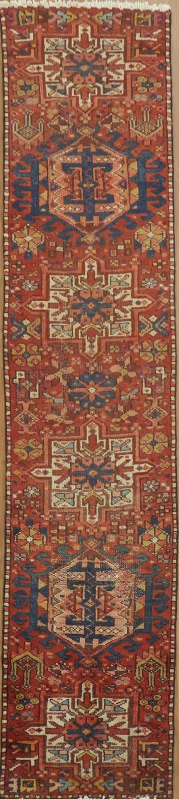Authentic 8 ft Runner Rug 2x8 Wool Handmade Geometric Hallway Semi-Antique Rug gallery