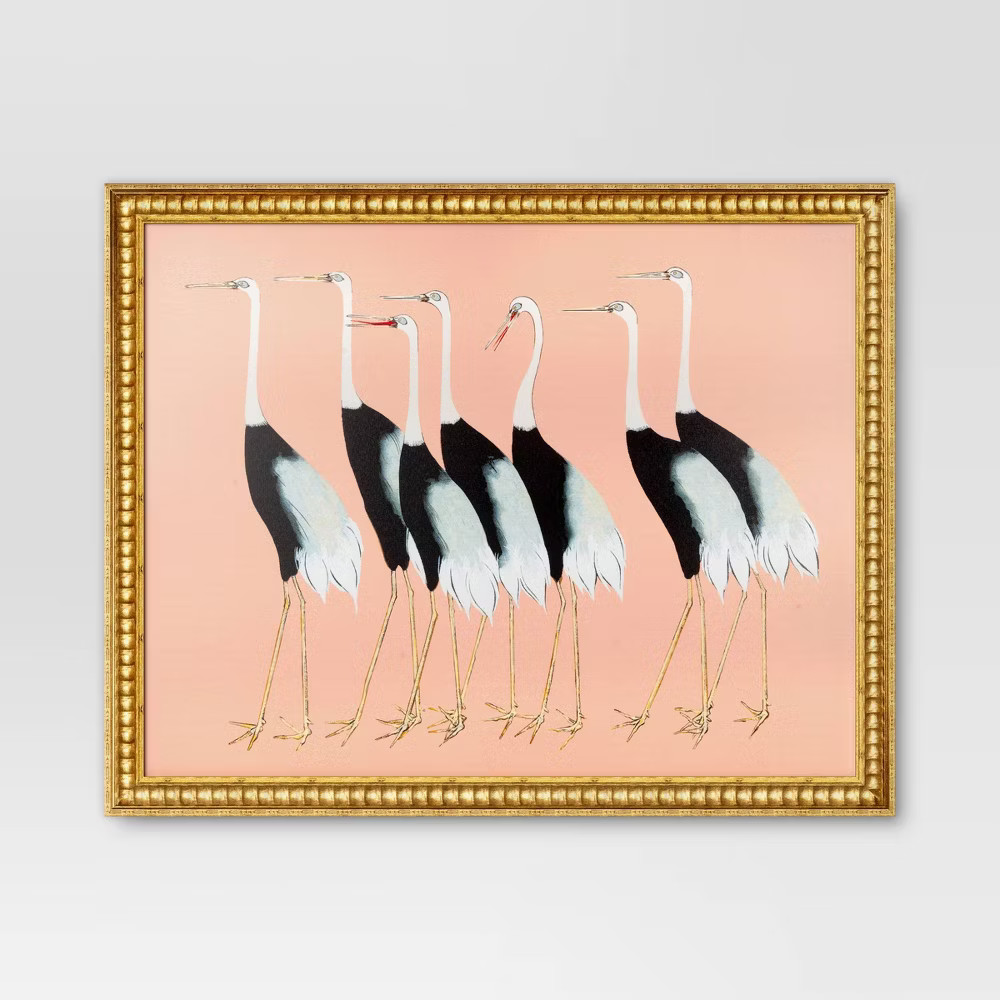 30"x 24" Stylized Bird Canvas Board Framed Art - Threshold gallery