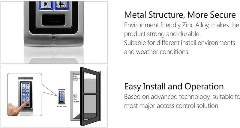 Access Control Keypad Stand Alone Door Metal Wired Password Pin Code Security gallery