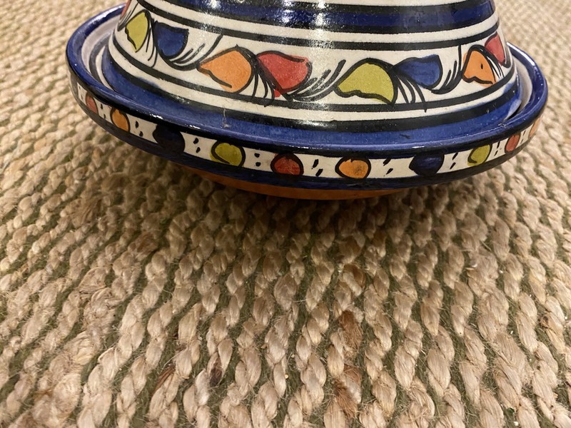 Moroccan Tagine Handmade Serving Ceramic Vivid Color Dish 8.5” gallery