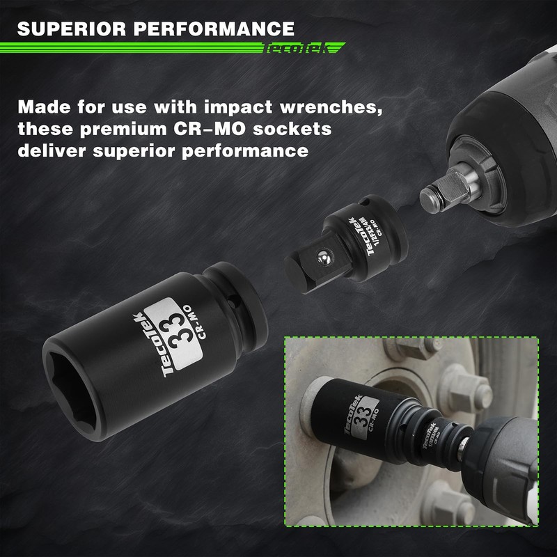 3/4" Drive Deep 6Point Impact Socket Set, 13Piece Jumbo Assortment, CrMo, Met... gallery
