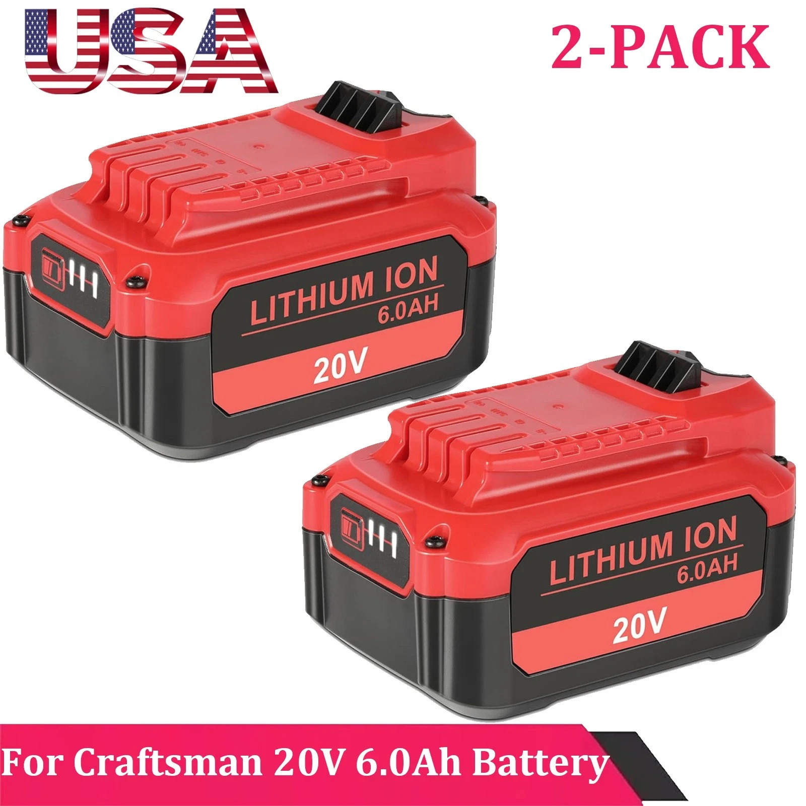 2Pack 20V 6.0Ah CMCB206 Replacement Battery for Craftsman CMCB205 CMCB204 CMCB21 gallery