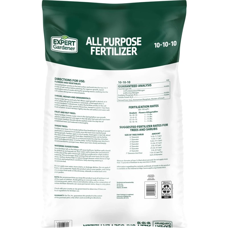 (2 pack) Expert Gardener All Purpose Plant Fertilizer, 10-10-10 Fertilizer,40 lb gallery