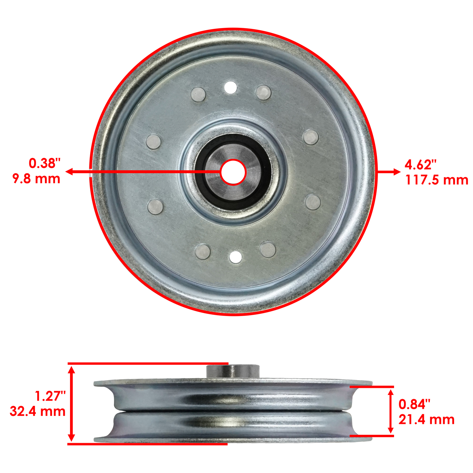 AM119553 Drive Flat Idler Pulley For John Deer 717 727 7G18 7H17 7H19 F510 F525 gallery