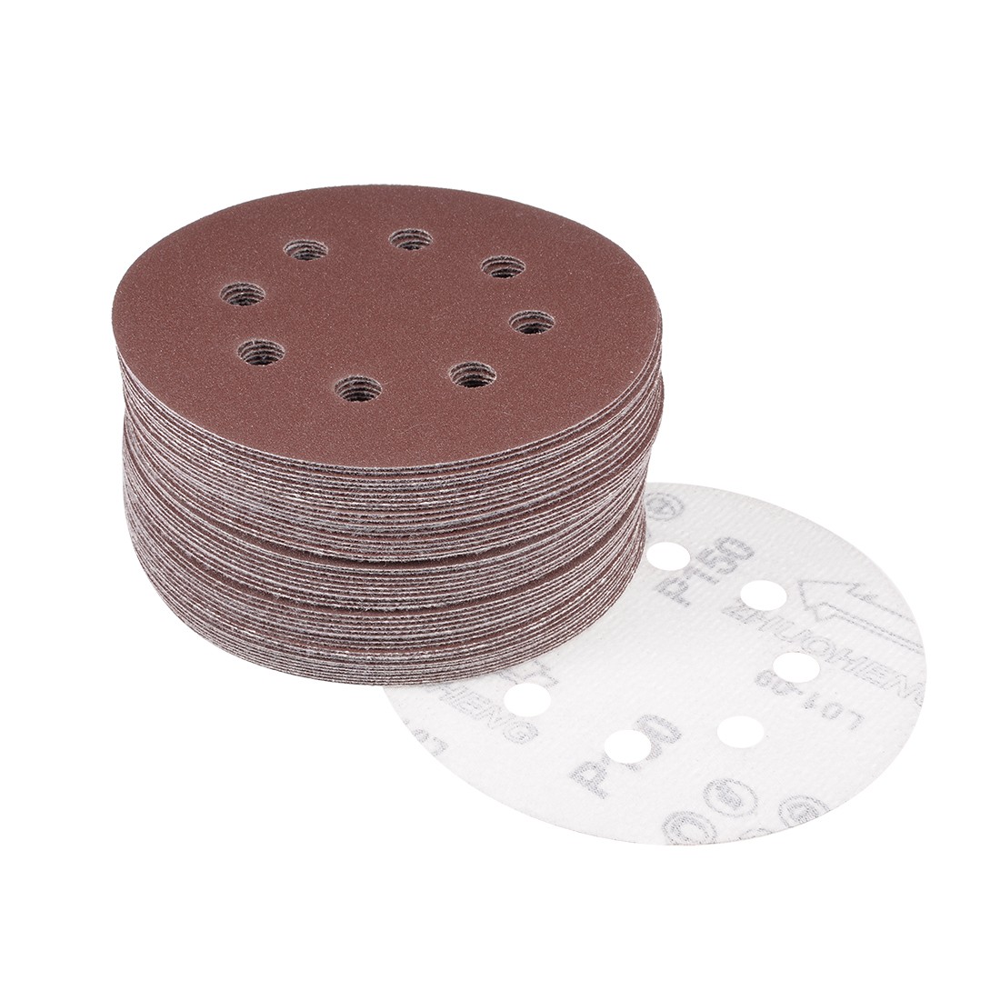 50pcs 5 Inch Sandpaper Hook and Loop Sanding Disc 150 Grit Flocking 8 Hole gallery