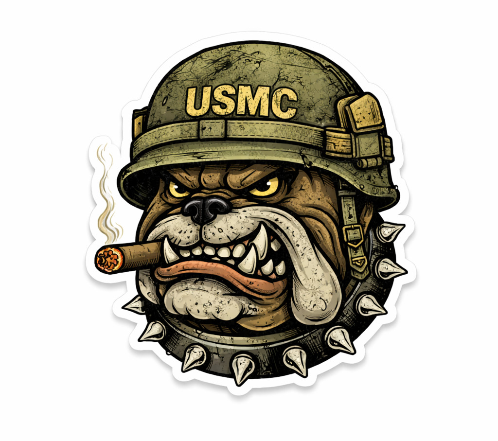 US Marine Corps Style Sticker Decal Veteran Military USA Flag Seal 13 gallery