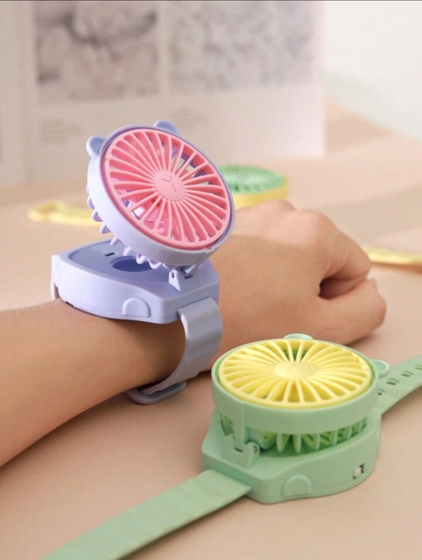 1pc Portable Watch Shape Cartoon Mini Fan gallery