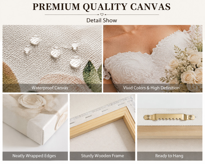 Personalized Wedding Photo Canvas Print Custom Framed or Unframed Wall Art Gift gallery