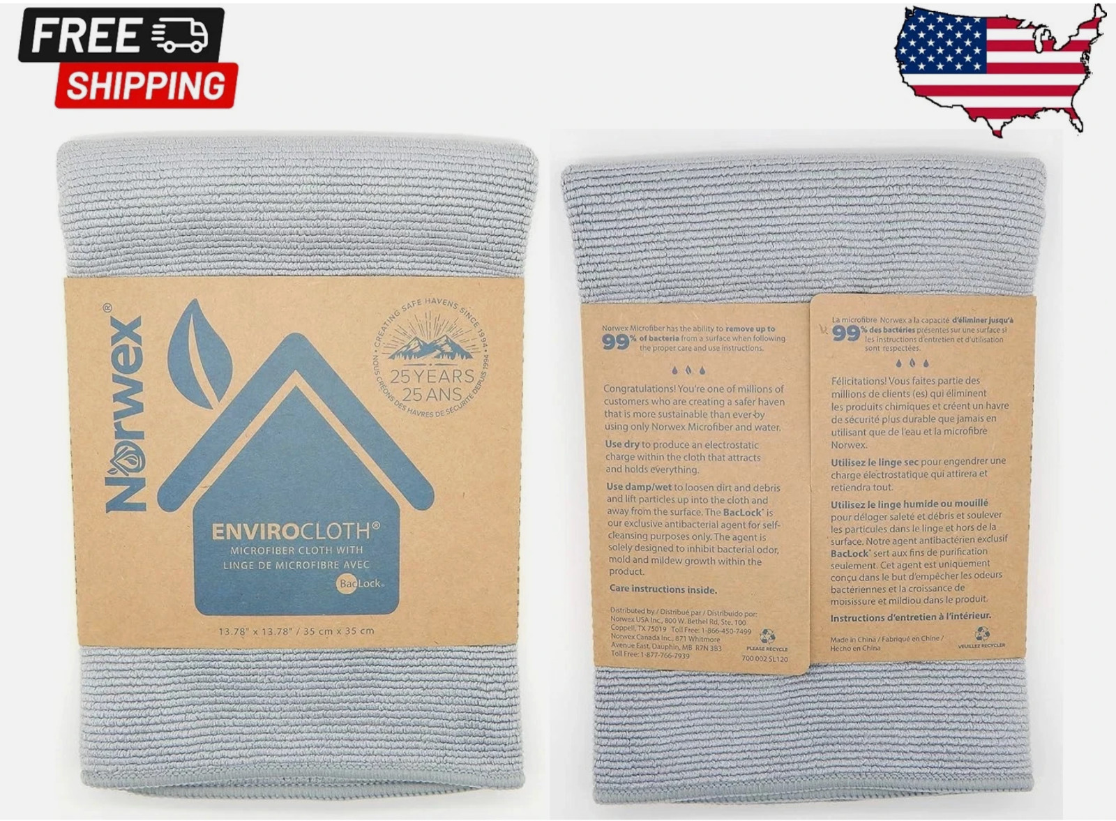 Norwex Enviro Cloth Graphite/Gray Cleaning cloth FREE SHIPPING TODAY gallery