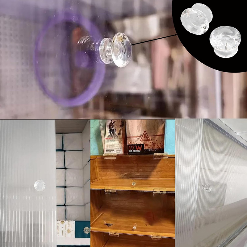 20Pcs Acrylic Pull Knobs Plastic Mini Pulls Clear for Small Furniture Wood Box J gallery