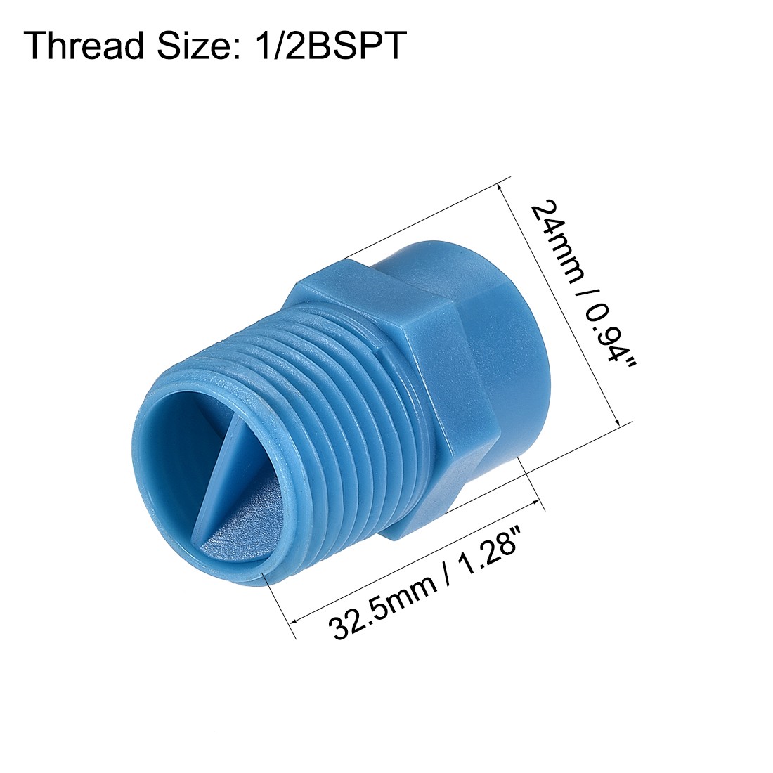 2Pcs Full Cone Tip 1/2BSPT Plastic PP Wide Angle Nozzle gallery