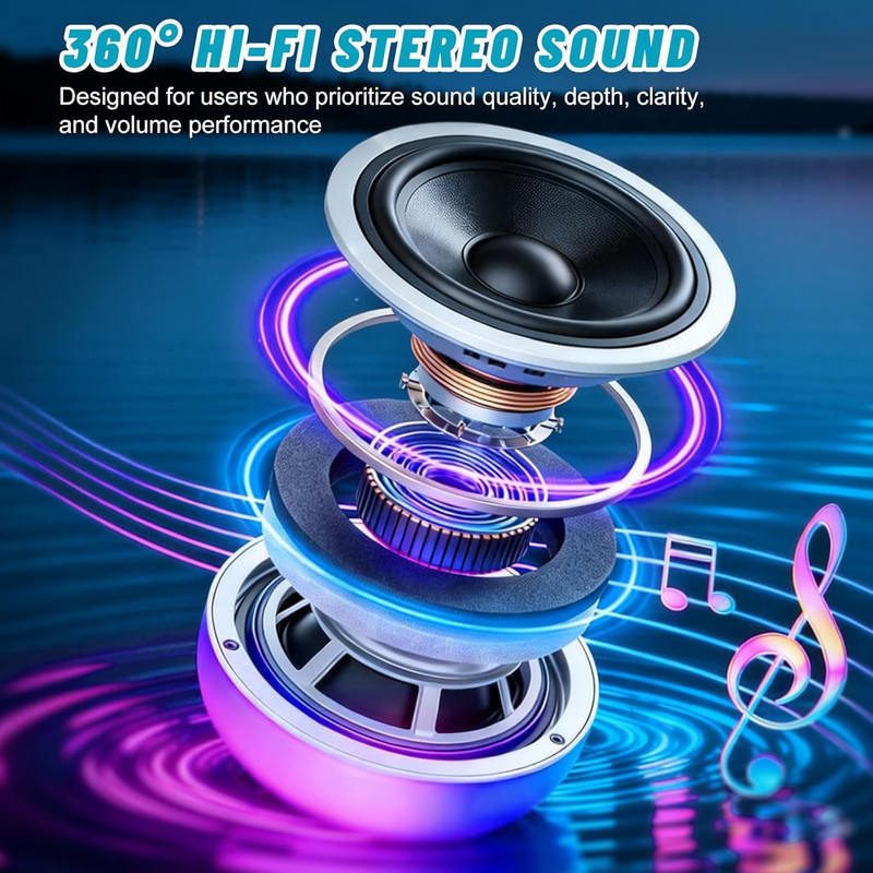 2 Pack Floating Pool Lights with Bluetooth Pool Speaker, 2-In-1 RGB Pool Lights, gallery