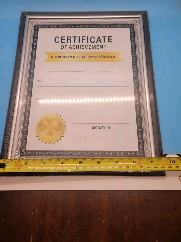 Black Document Frame 8.5x11 Silver Accents Glass Pane Portrait or Landscape gallery