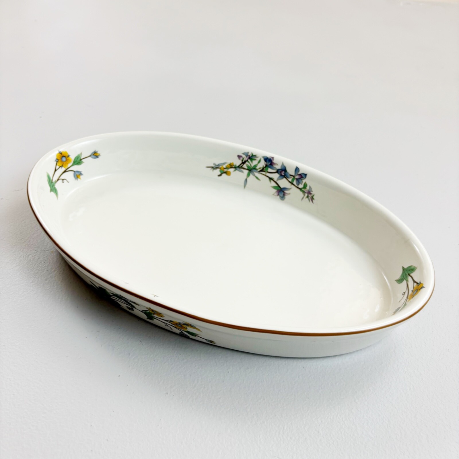 WOODHILL Botanical Oval Baking Casserole Dish 13" Stoneware Cottage Farmhouse gallery