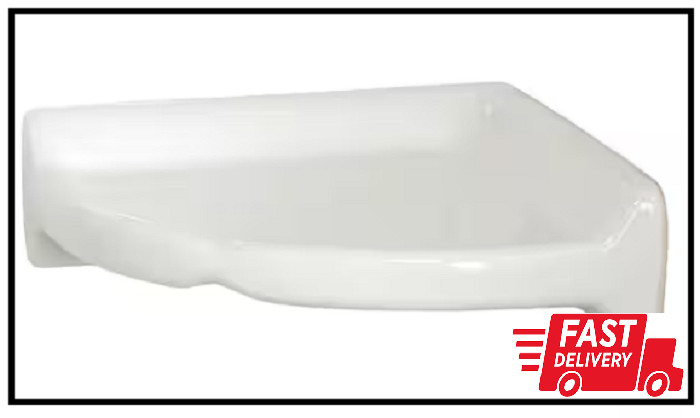 White Ceramic Wall Mount Corner Shower Shelf Tile Soap Shampoo Glazed Glossy NEW
