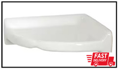White Ceramic Wall Mount Corner Shower Shelf Tile Soap Shampoo Glazed Glossy NEW