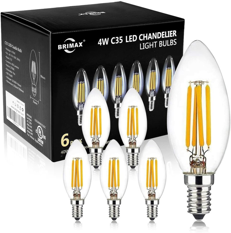 BRIMAX Dimmable E12 Candle LED Light Bulbs Replacement Vintage Chandelier Bulbs gallery