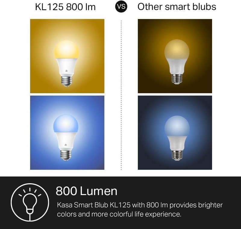 Kasa Smart LED Bulbs Multicolor Dimmable A19 800LM WiFi No Hub Required 2-Pack gallery