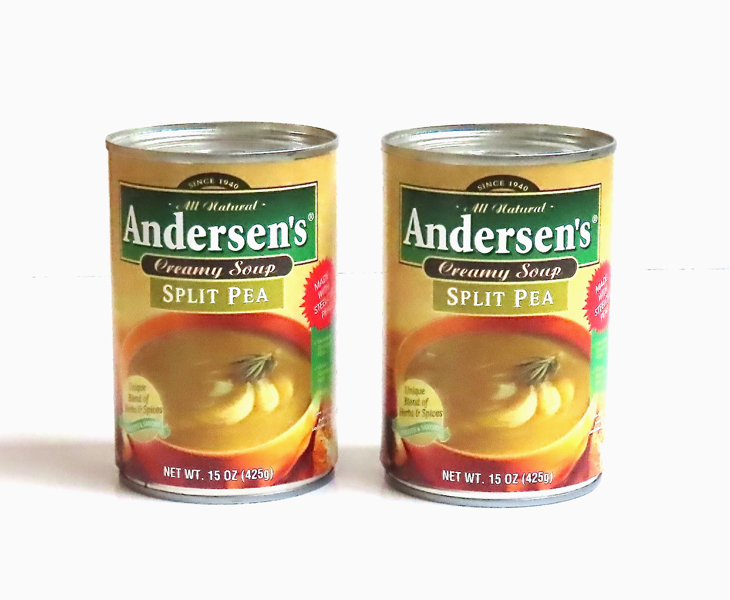 2 Cans Andersen’s Vegan Split Pea Creamy Soup, Heat & Eat, 15 Oz., Best By 5/27 gallery