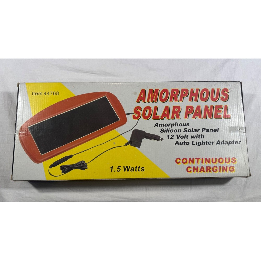Harbor Freight Amorphous Solar Panel Automotive Red NEW 1.5W 12V Charger