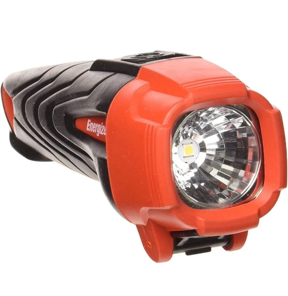 ENERGIZER small Black Red LED Flashlight Handheld Light +2 AA batteries