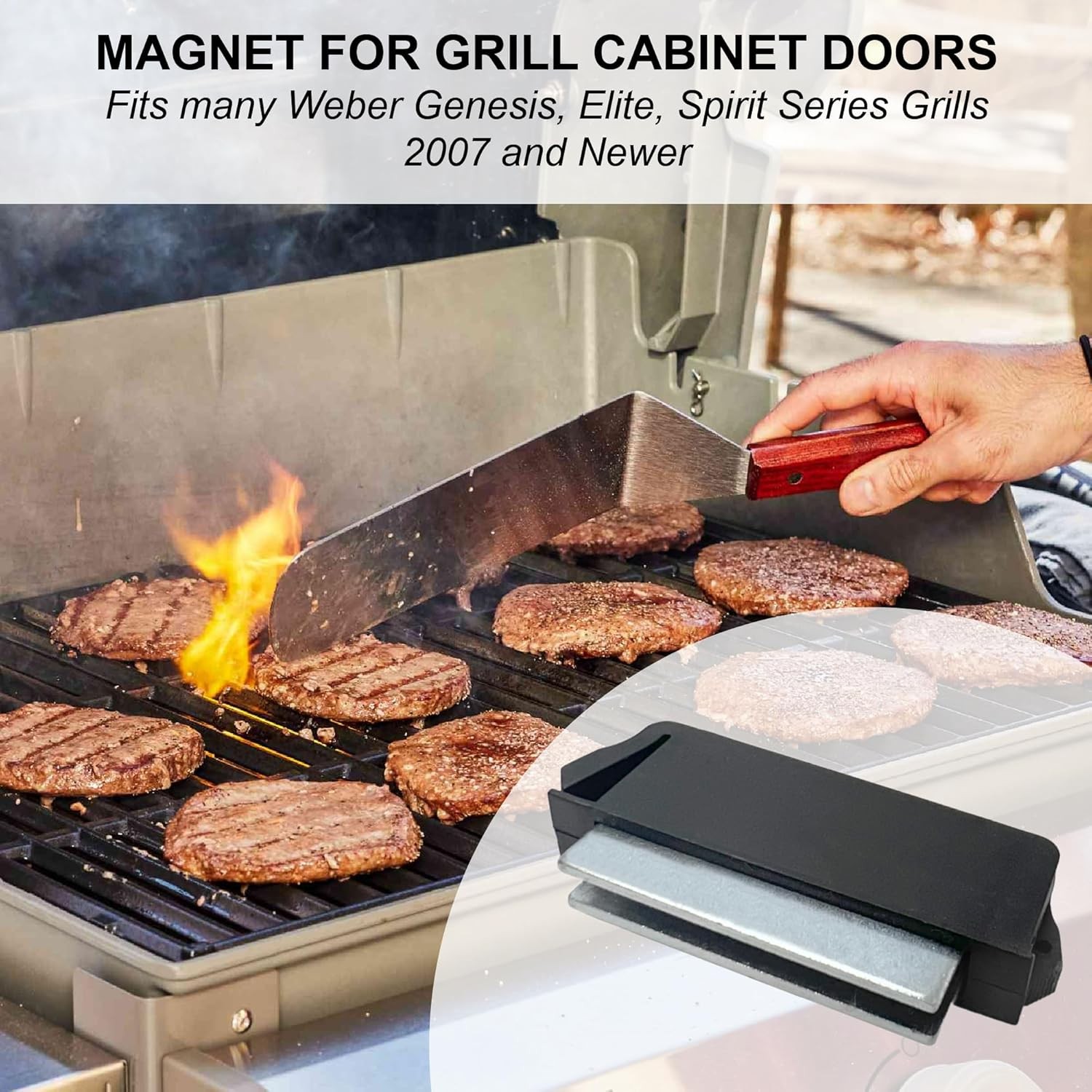 Replacement Magnet fits Weber & Napoleon Grill Cabinet Doors, Compatible with Ma gallery