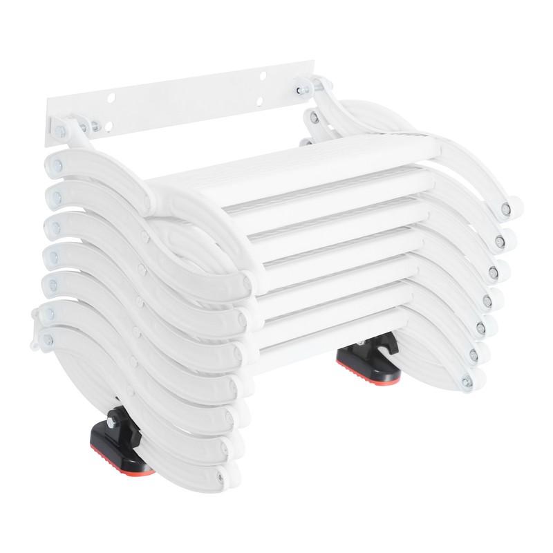 Retractable Pull-Down Attic Ladder -68.9" Wall Mounted Folding Loft Ladder Stair gallery