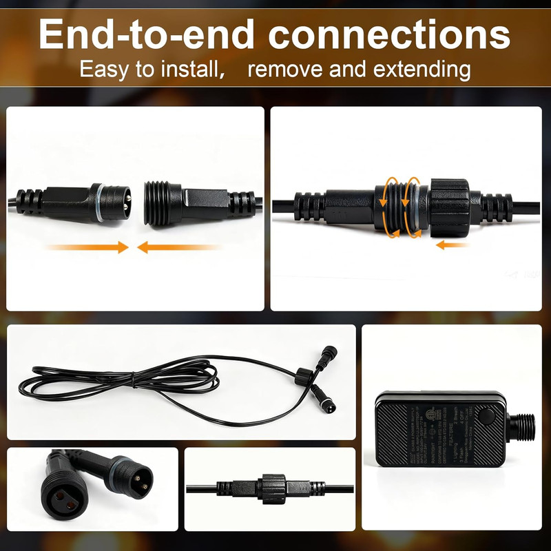 50FT Waterproof LED String Lights with Remote, Dimmable for Outdoor Use gallery