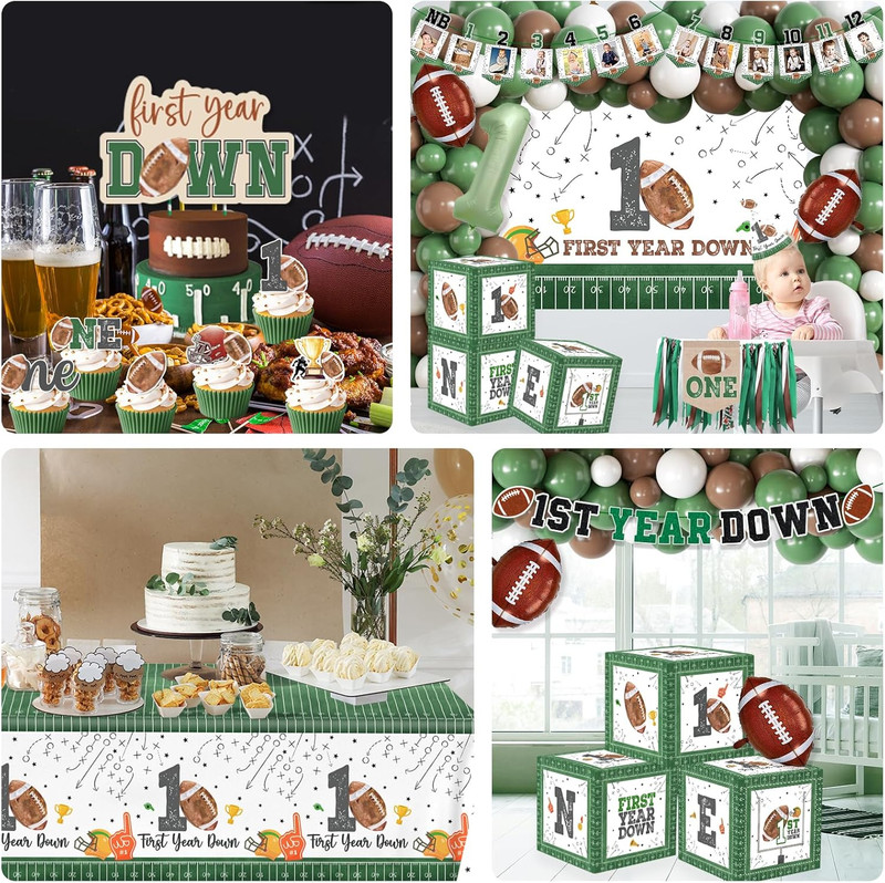 First Year down Birthday Party Decorations, All-In-1 Football First Birthday Dec gallery