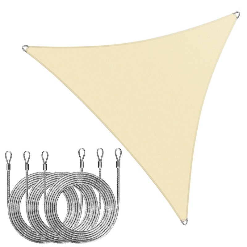 ColourTree Pro Ring Triangle Sun Shade Sail with Kit, 260 GSM Fabric Heavy Duty gallery