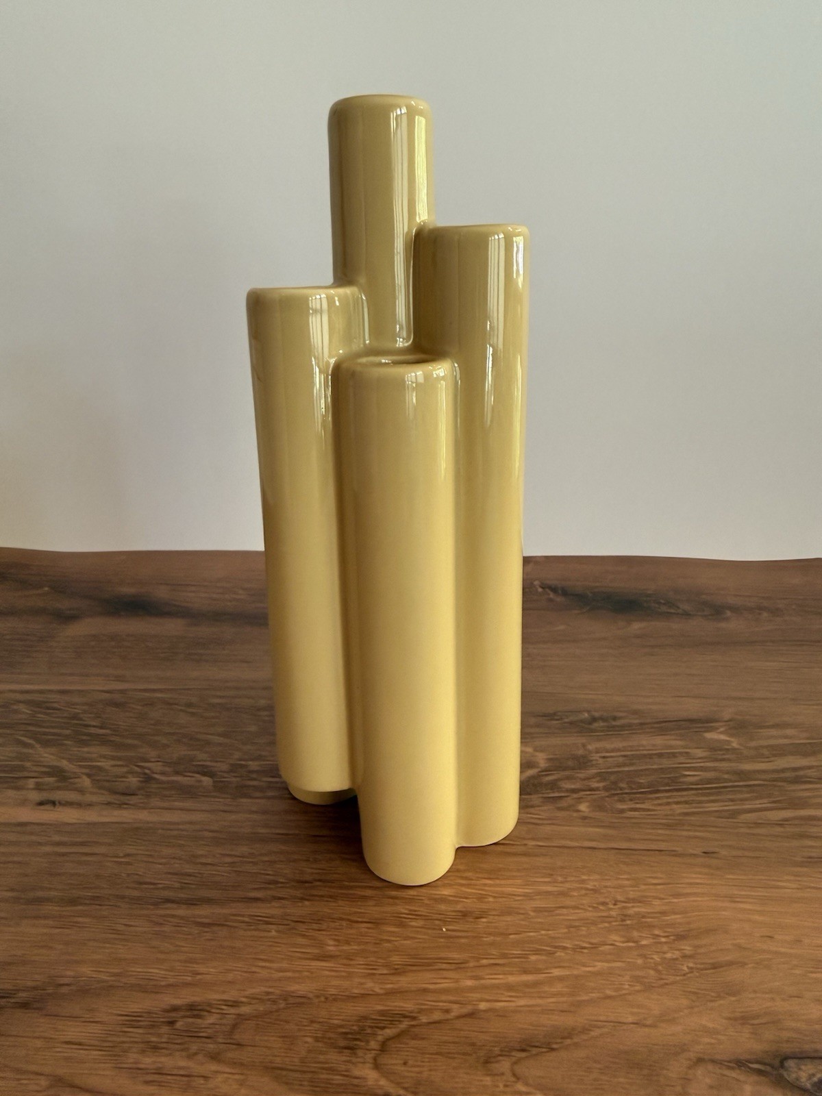 MIKASA Ceramic Mid-Century BUD VASE Mocha Gold Tubular Modern Geometric gallery