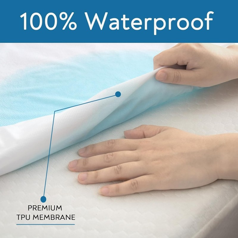 Terry Split King Mattress Protector Pad Cover for Adjustable Bed Fitted up-14'' gallery