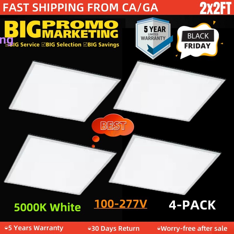 WYZM LED Flat Panel Light 2' x 2' 5000K Dimmable 5800 Lumens Troffer (4-Pack) gallery