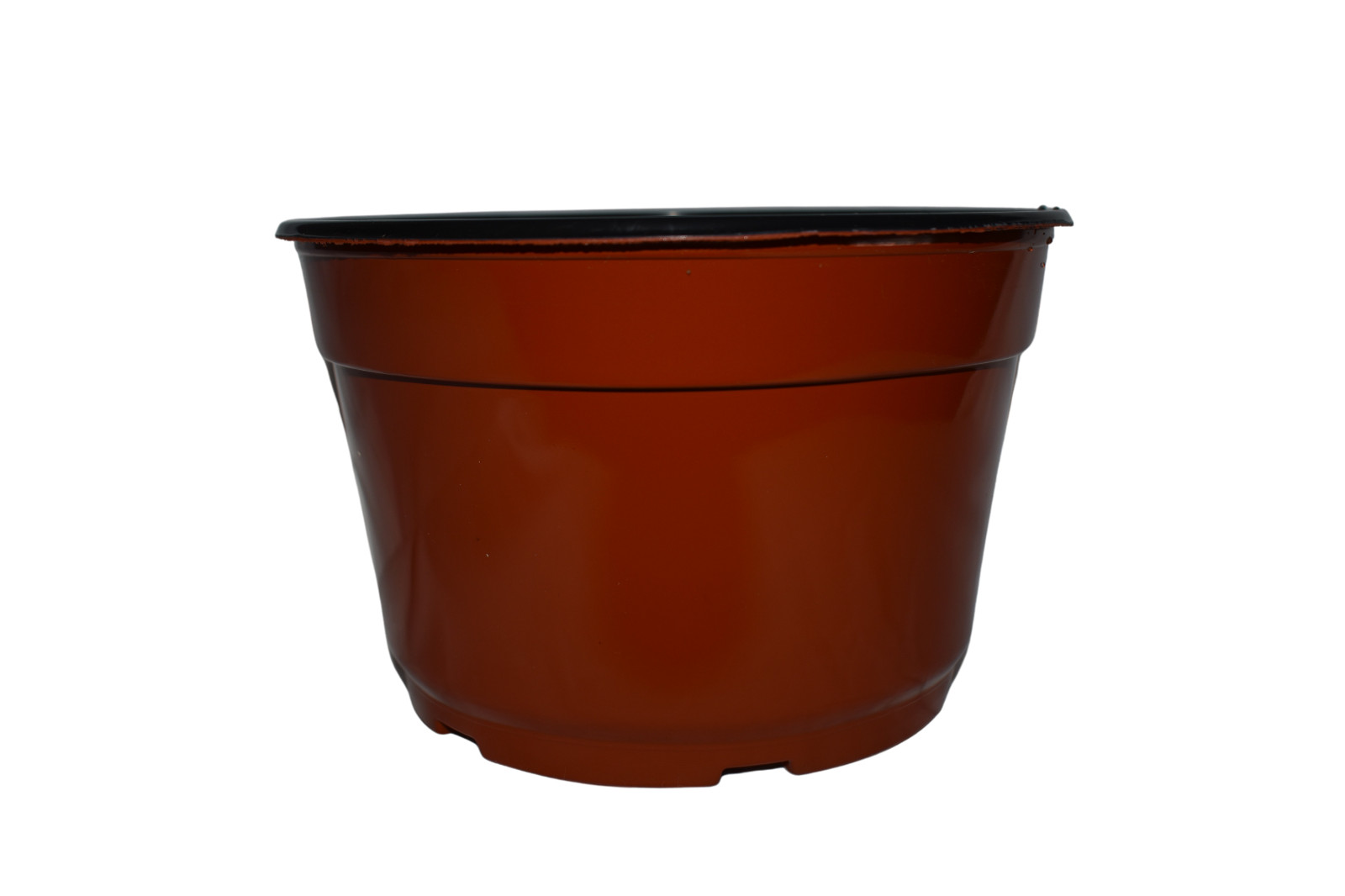 8" Round Brown PLASTIC MUM POTS - SET OF 10 - {8" x 5"} flower nursery pan gallery