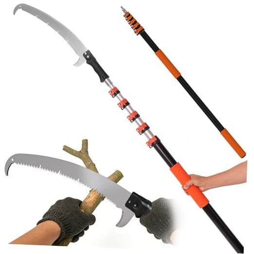 30FT Manual Pole Saw for Tree Trimming Telescoping Extension Pole with 5-24FT gallery