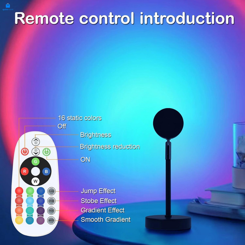 Sunset Lamp Projector, Rainbow Projection Led Lights with Remote, 16 Black gallery
